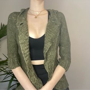 Unionbay Green Hooded Cardigan With Button Closure